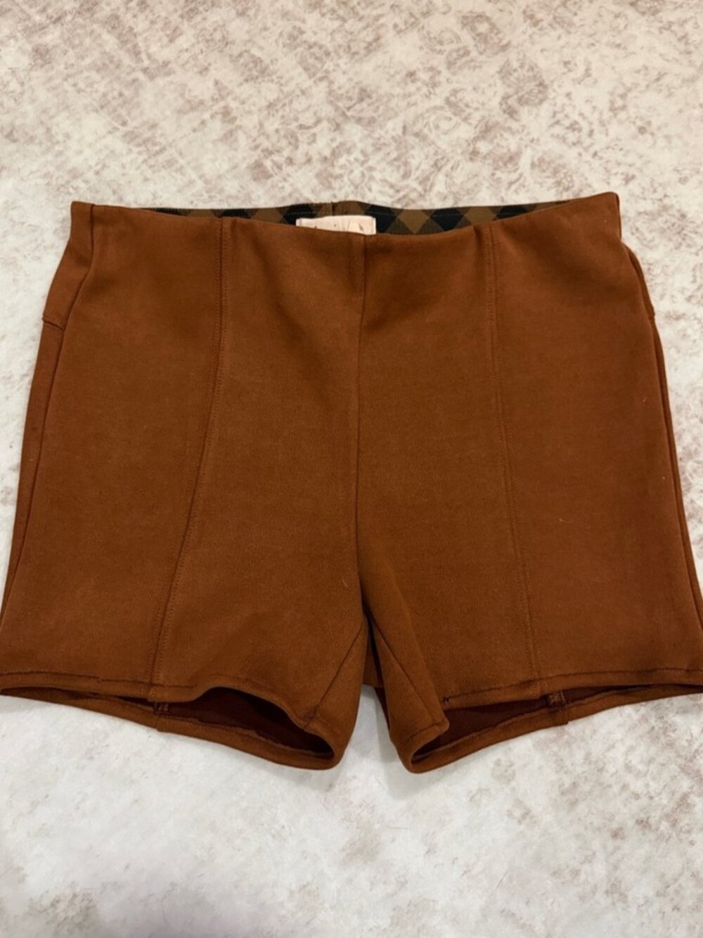 Rust Brown High-Rise Bike Shorts